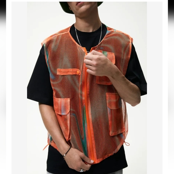 STRUCTURED MESH VEST ZARA Orange - Picture 11 of 15